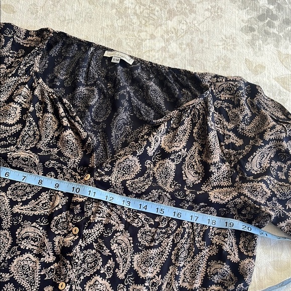 Wishlist Black and Cream Paisley Ruffled Bohemian Hippie Mini Dress - Picture 8 of 13